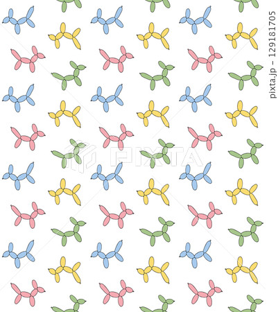 Vector seamless pattern of dog air balloon 129181705