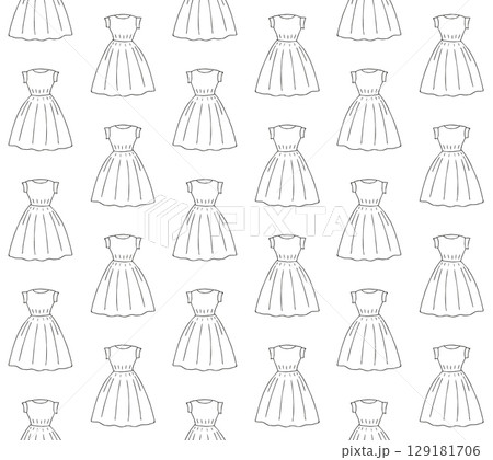Vector seamless pattern of hand drawn dress 129181706