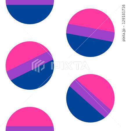 Vector seamless pattern of round bisexual flag 129181716