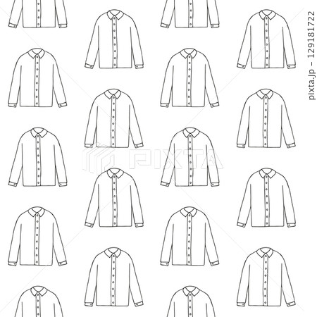 Vector seamless pattern of hand draw outline shirt 129181722