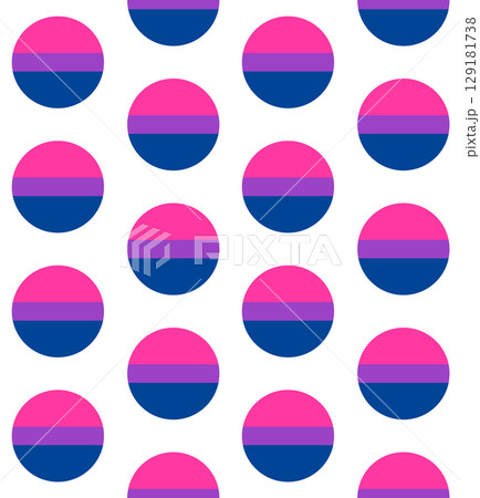 Vector seamless pattern of round bisexual flag Vector seamless pattern of round bisexual flag 129181738