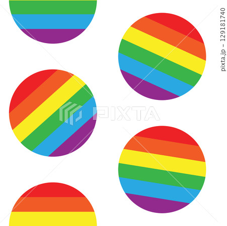 Vector seamless pattern of flat round lgbt flag 129181740