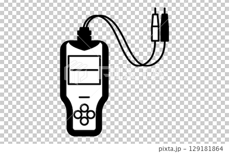 バッテリーテスター、シンプルでかわいい線画アイコン バッテリーテスター、シンプルでかわいい線画アイコン 129181864
