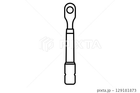 トルクレンチ、シンプルでかわいい線画アイコン 129181873