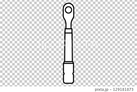 トルクレンチ、シンプルでかわいい線画アイコン 129181873