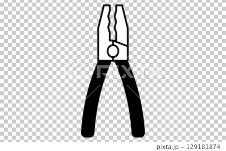 Pliers, a simple and cute line drawing icon 129181874