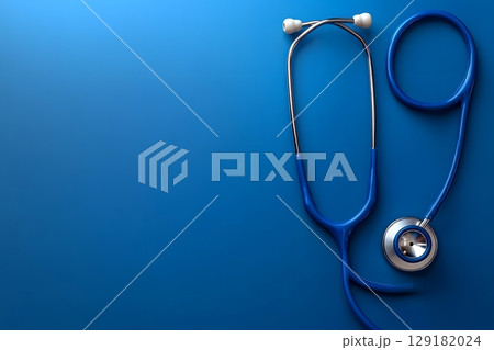 Blue Stethoscope on Vibrant Background for Medical and Healthcare Design Use Generative AI 129182024