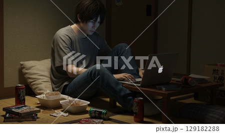 引きこもり男性 引きこもり男性 129182288