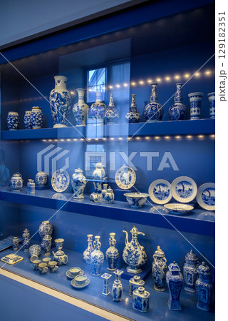 Porcelain exhibition in Munich Residenz, royal palace of Bavaria with large art collection, in Munich, Germany Porcelain exhibition in Munich Residenz, royal palace of Bavaria with large art collection, in Munich, Germany 129182351