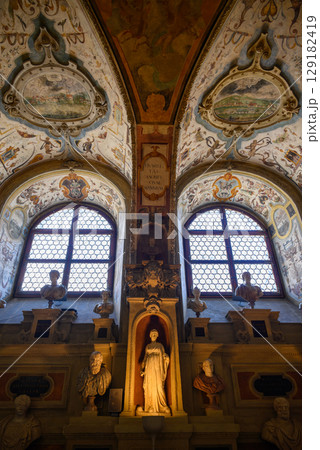 Hall of Antiquities Antiquarium in Residenz palace of Bavaria, with large Renaissance art collection, in Munich, Germany 129182419
