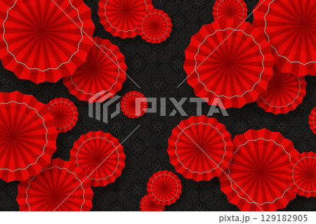 Chinese New Year. 2026. Exquisite textured background in black with red pattern 129182905