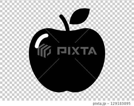 りんごのアイコン　モノトーン 129183895