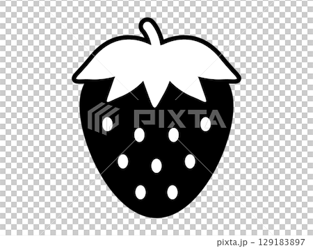 いちごのアイコン　モノトーン 129183897