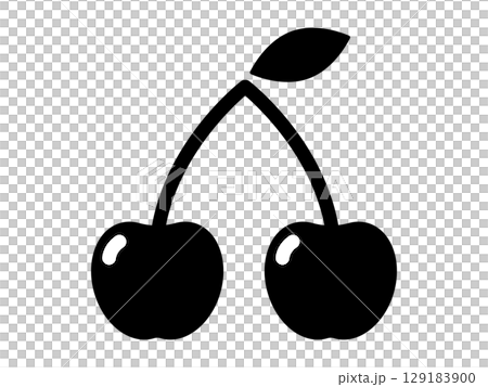 さくらんぼのアイコン　モノトーン 129183900