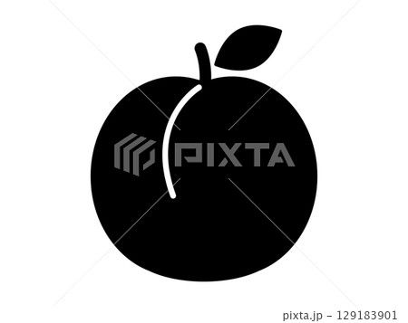 もものアイコン　モノトーン 129183901