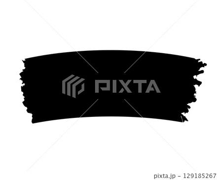 Abstract Black Brush Stroke on Isolated White Background. 129185267