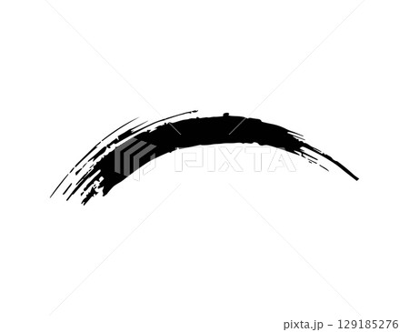 Abstract Black Brush Stroke on a White Background. 129185276