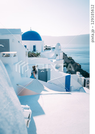 サントリーニ島の美しい風景 129185612