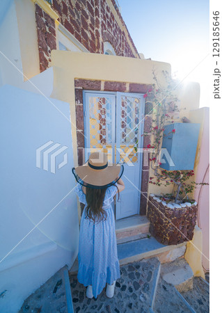 サントリーニ島の美しい風景 129185646