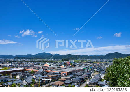 福井県鯖江市西山公園展望台から見た都市景観 福井県鯖江市西山公園展望台から見た都市景観 129185828