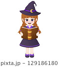 Cute witch with spellbook halloween 129186180