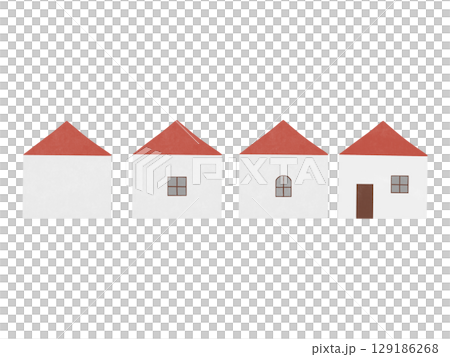 Set of hand drawn house illustrations Set of hand drawn house illustrations 129186268