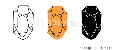 Magic mineral crystal. Mystical esoteric crystal. Vector illustration 129186441