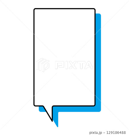 シンプルな吹き出しのイラスト 縦長 四角 シンプルな吹き出しのイラスト 縦長 四角 129186488