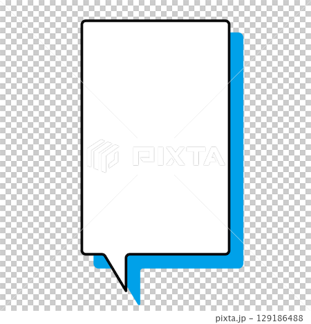 シンプルな吹き出しのイラスト 縦長 四角 シンプルな吹き出しのイラスト 縦長 四角 129186488
