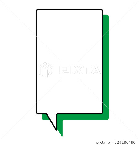 シンプルな吹き出しのイラスト　縦長　四角 129186490