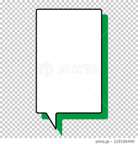 シンプルな吹き出しのイラスト　縦長　四角 129186490