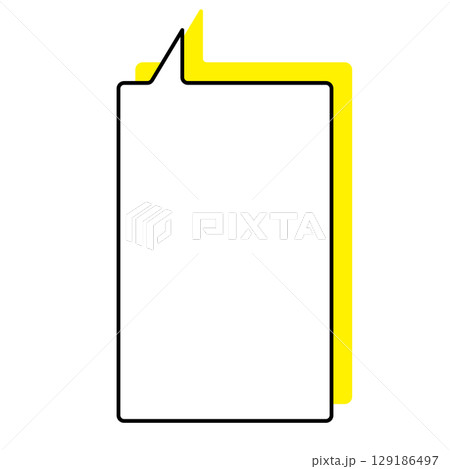 シンプルな吹き出しのイラスト　縦長　四角 129186497