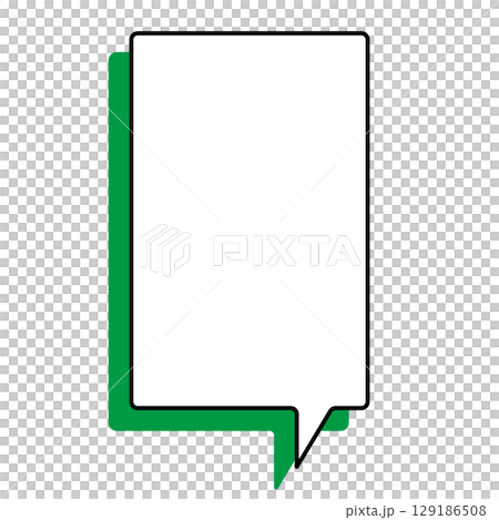 シンプルな吹き出しのイラスト　縦長　四角 129186508