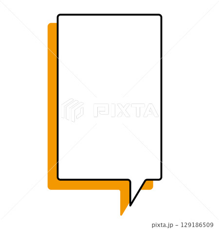 シンプルな吹き出しのイラスト　縦長　四角 129186509