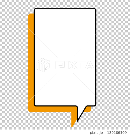 シンプルな吹き出しのイラスト　縦長　四角 129186509