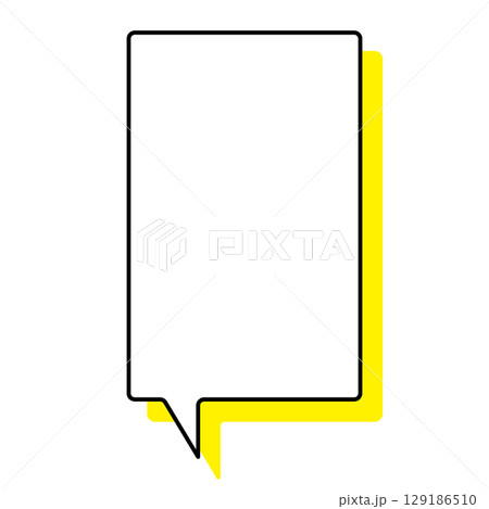 シンプルな吹き出しのイラスト 縦長 四角 シンプルな吹き出しのイラスト 縦長 四角 129186510
