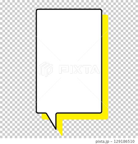 シンプルな吹き出しのイラスト 縦長 四角 シンプルな吹き出しのイラスト 縦長 四角 129186510