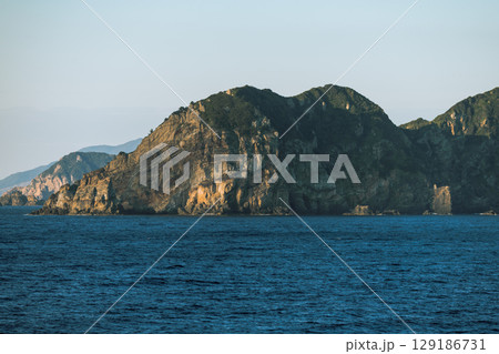 【東京九州フェリーはまゆう新門司行　高知県沖を航行　姫島】 129186731