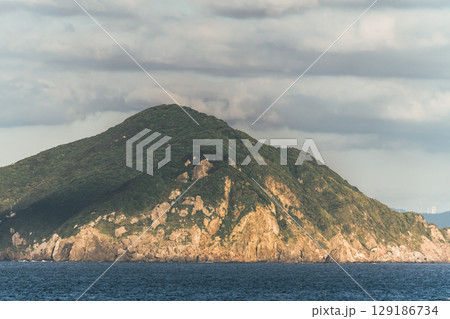 【東京九州フェリーはまゆう新門司行　高知県沖を航行　鵜来島】 129186734