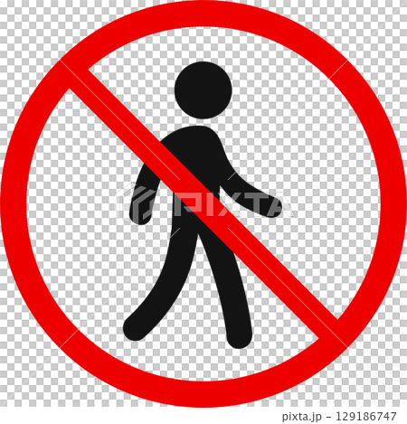 No walking or entering warning sign 129186747
