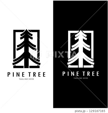 simple pine or fir tree logo,evergreen.for pine forest,adventurers,camping,nature,badges and business.vector simple pine or fir tree logo,evergreen.for pine forest,adventurers,camping,nature,badges and business.vector 129187165