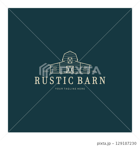 Vintage organic farmhouse or barn,warehouse, rustic barn and animal farmhouse logo design. Vintage organic farmhouse or barn,warehouse, rustic barn and animal farmhouse logo design. 129187230