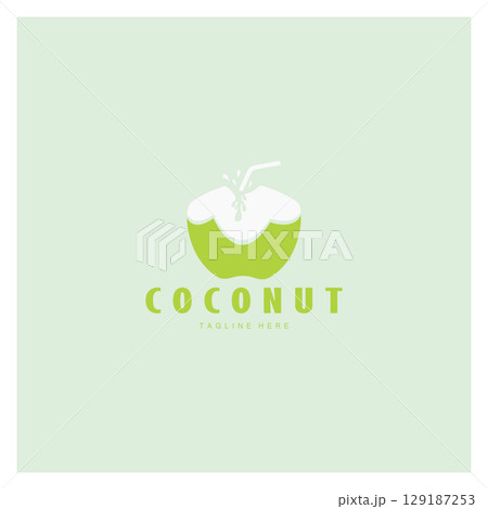coconut logo design template illustration vector 129187253