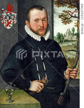 Portrait of a Man Holding a Crossbow 129187368