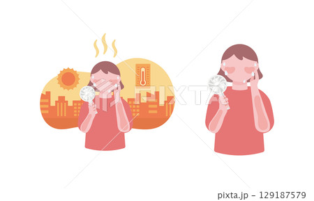 日焼けする女性 129187579