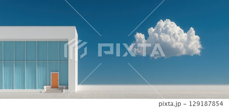 Modern architecture under blue skies Modern architecture under blue skies 129187854