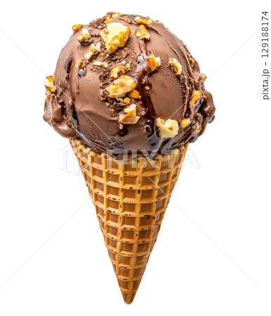 Chocolate Ice Cream Cone 129188174