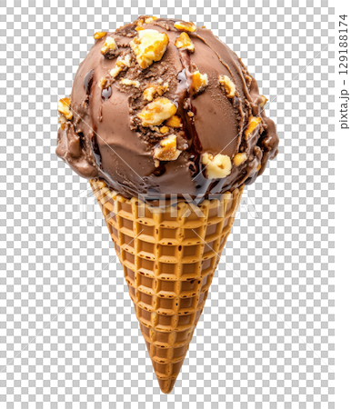 Chocolate Ice Cream Cone 129188174