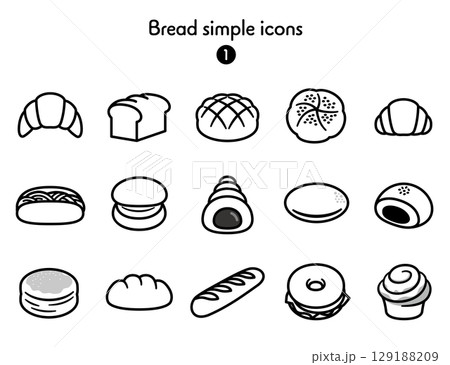 パンのシンプルアイコン集 129188209