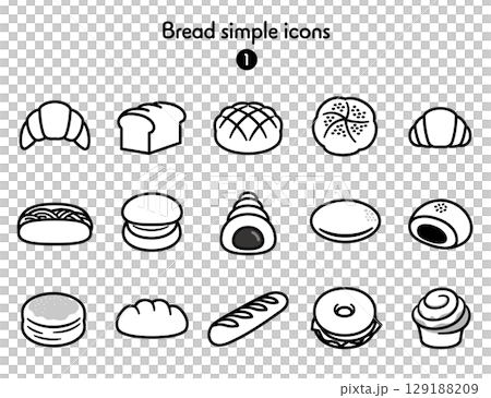 パンのシンプルアイコン集 129188209